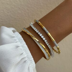Bracelete bambu cravejado